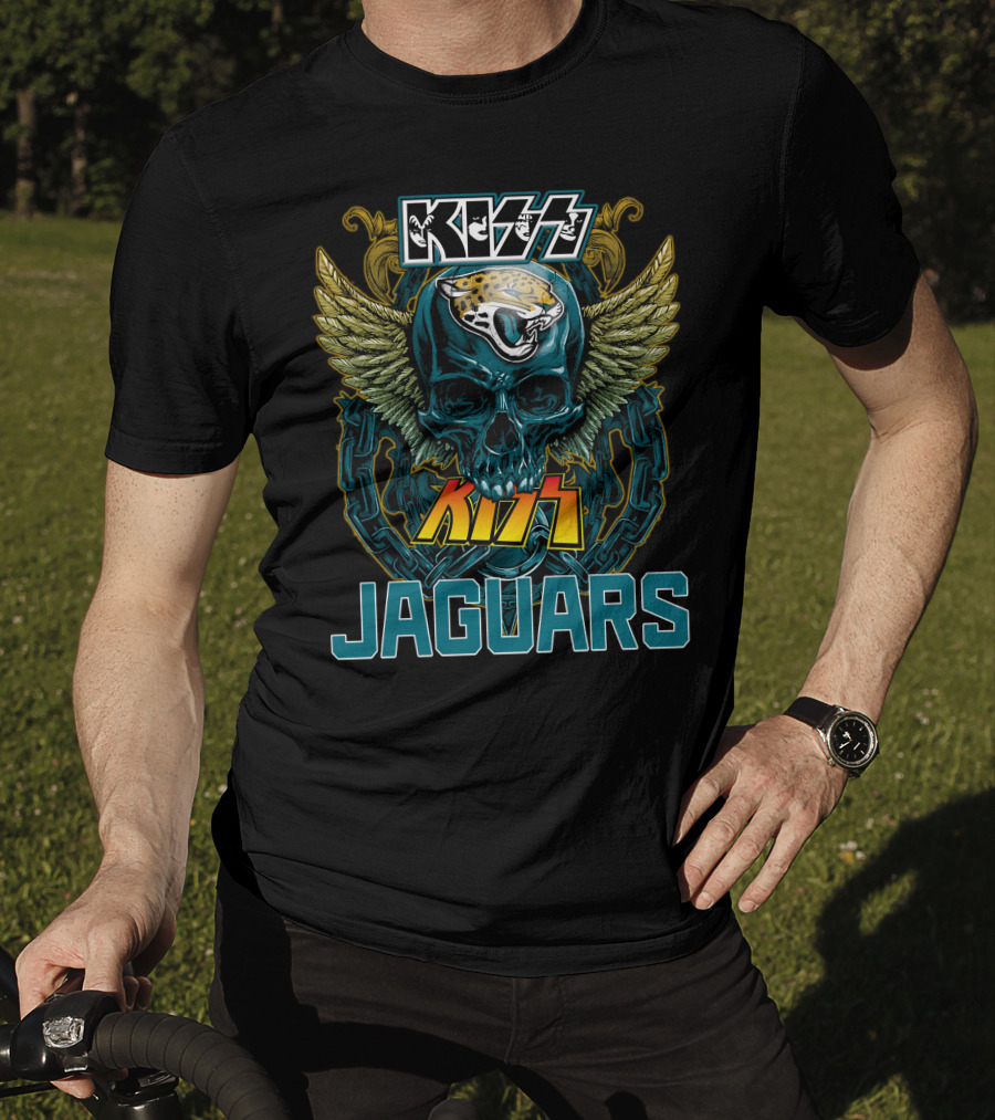 Kiss Jacksonville Jaguars Skull Wings T-Shirt