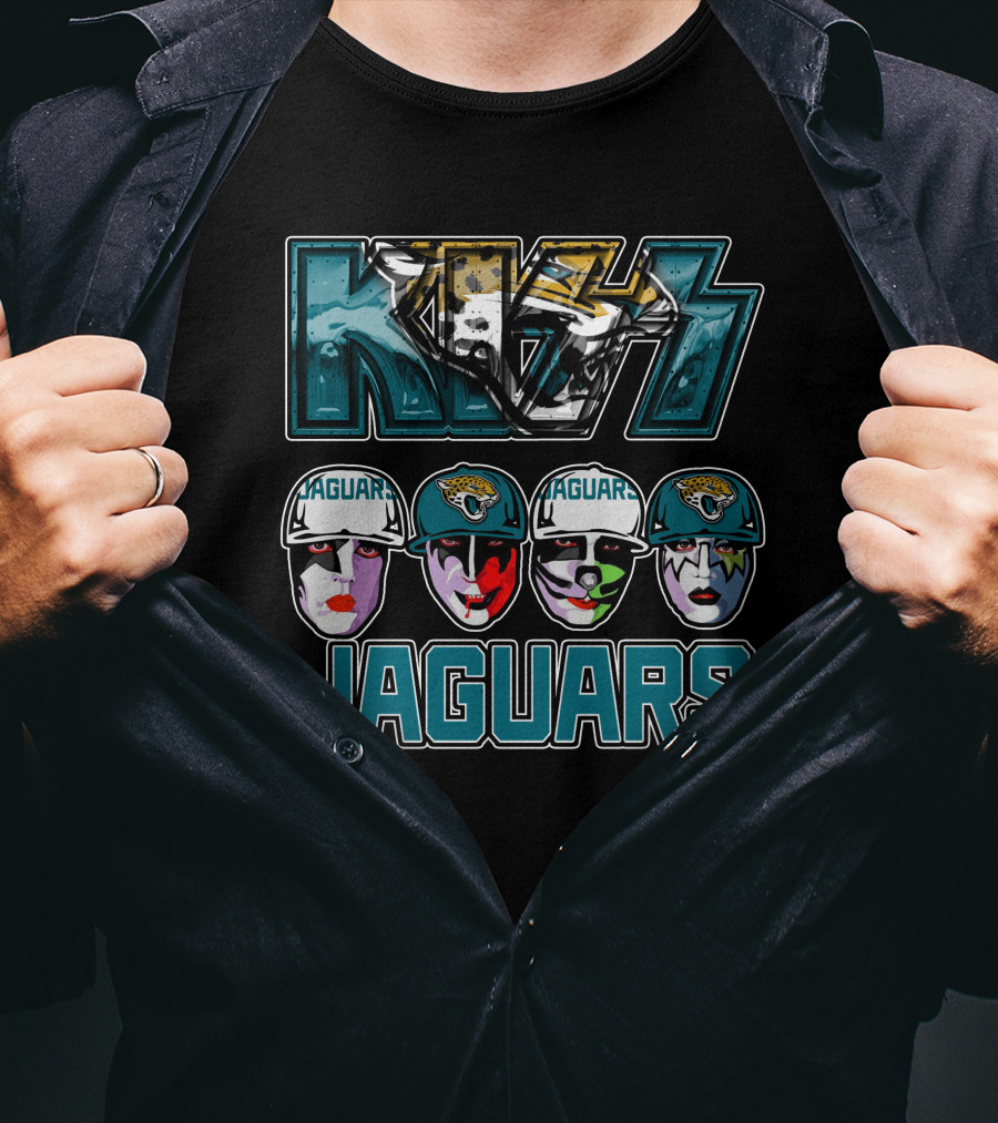 Kiss Jacksonville Jaguars Jaguars Rock Band Faces T-Shirt