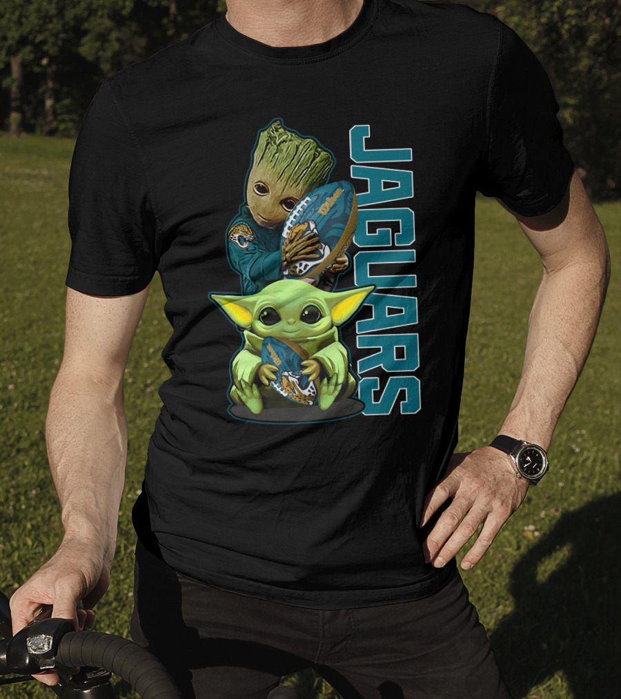 Grzd Jacksonville Jaguars Groot Baby Yoda Football T-Shirt