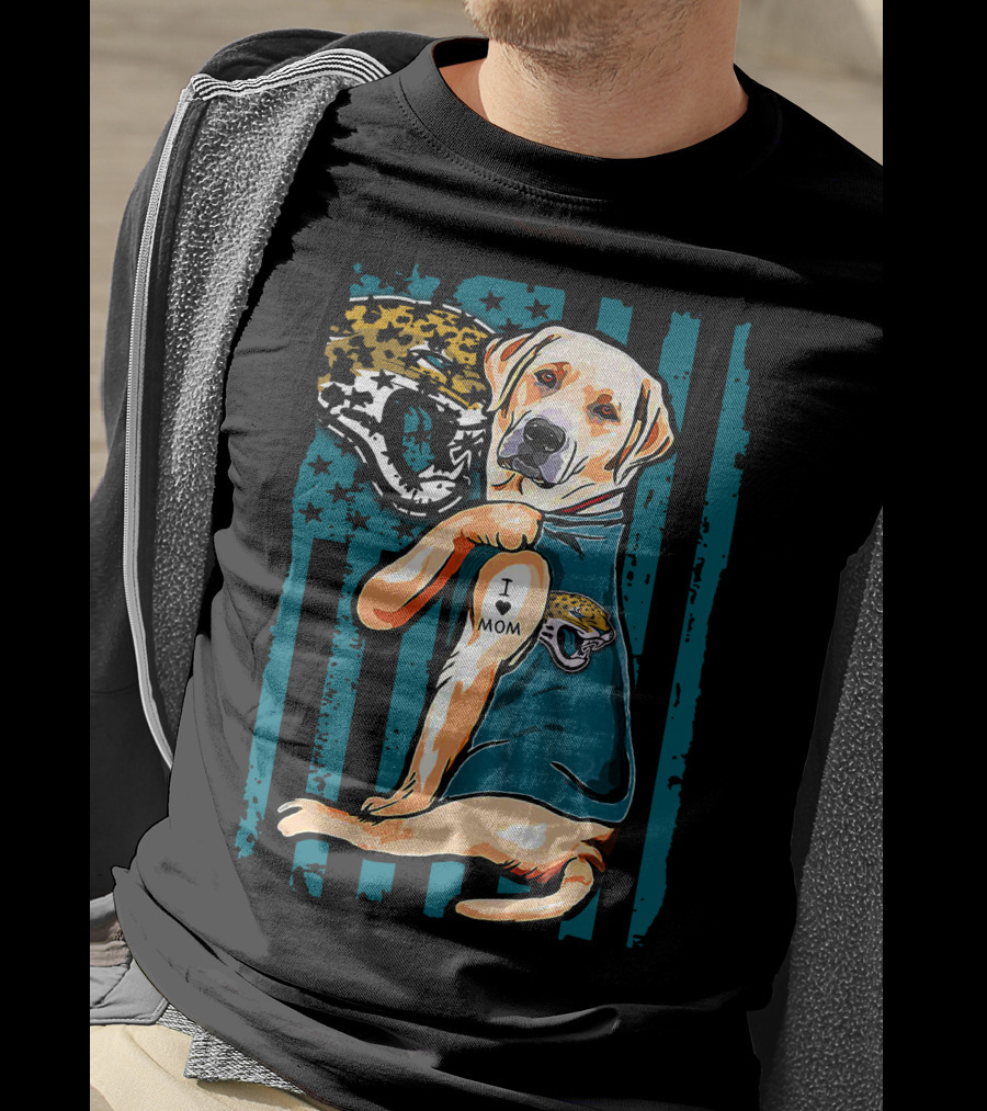 Labrador Retriever I Mom Jacksonville Jaguars Fan T-Shirt