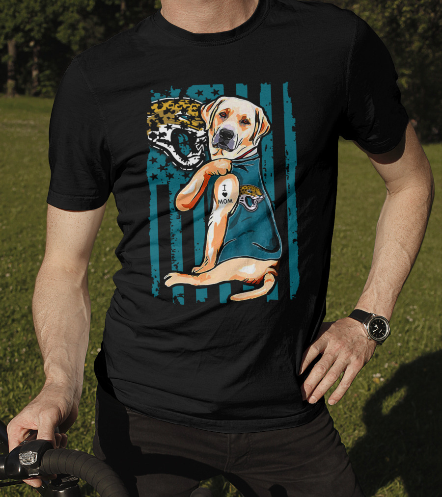 Labrador Retriever I Mom Jacksonville Jaguars Fan T-Shirt