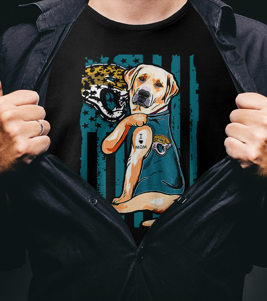 Labrador Retriever I Mom Jacksonville Jaguars Fan T-Shirt