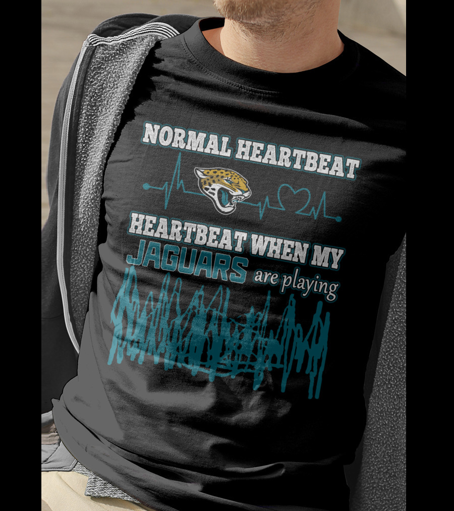 Normal Heartbeat Heartbeat When My Jaguars Are Playing Jacksonville Jaguars T-Shirt