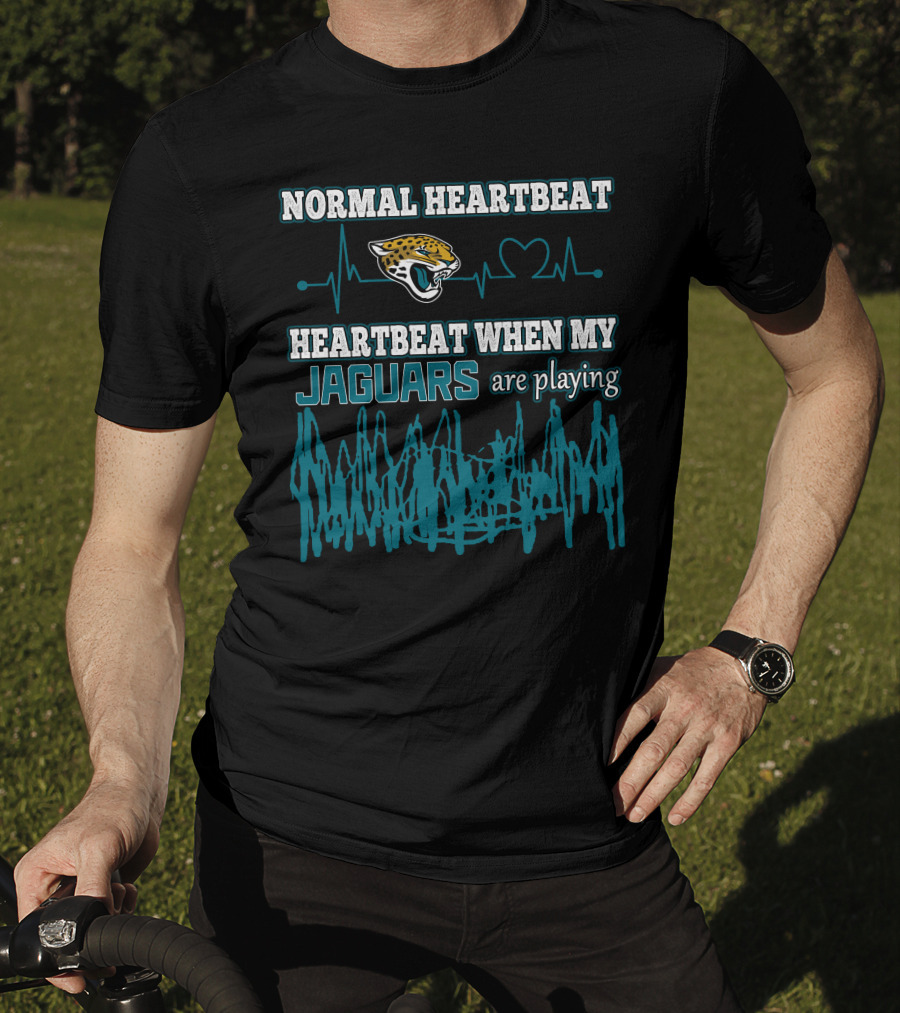 Normal Heartbeat Heartbeat When My Jaguars Are Playing Jacksonville Jaguars T-Shirt