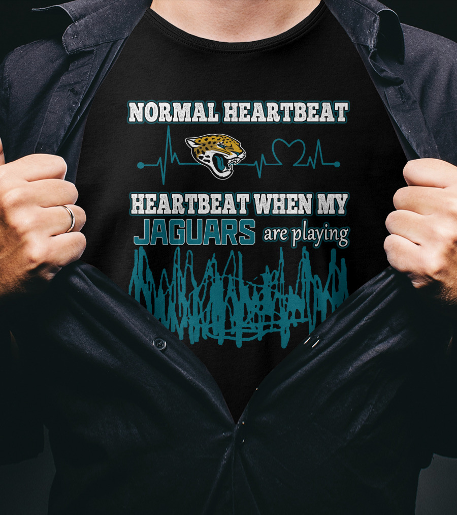 Normal Heartbeat Heartbeat When My Jaguars Are Playing Jacksonville Jaguars T-Shirt