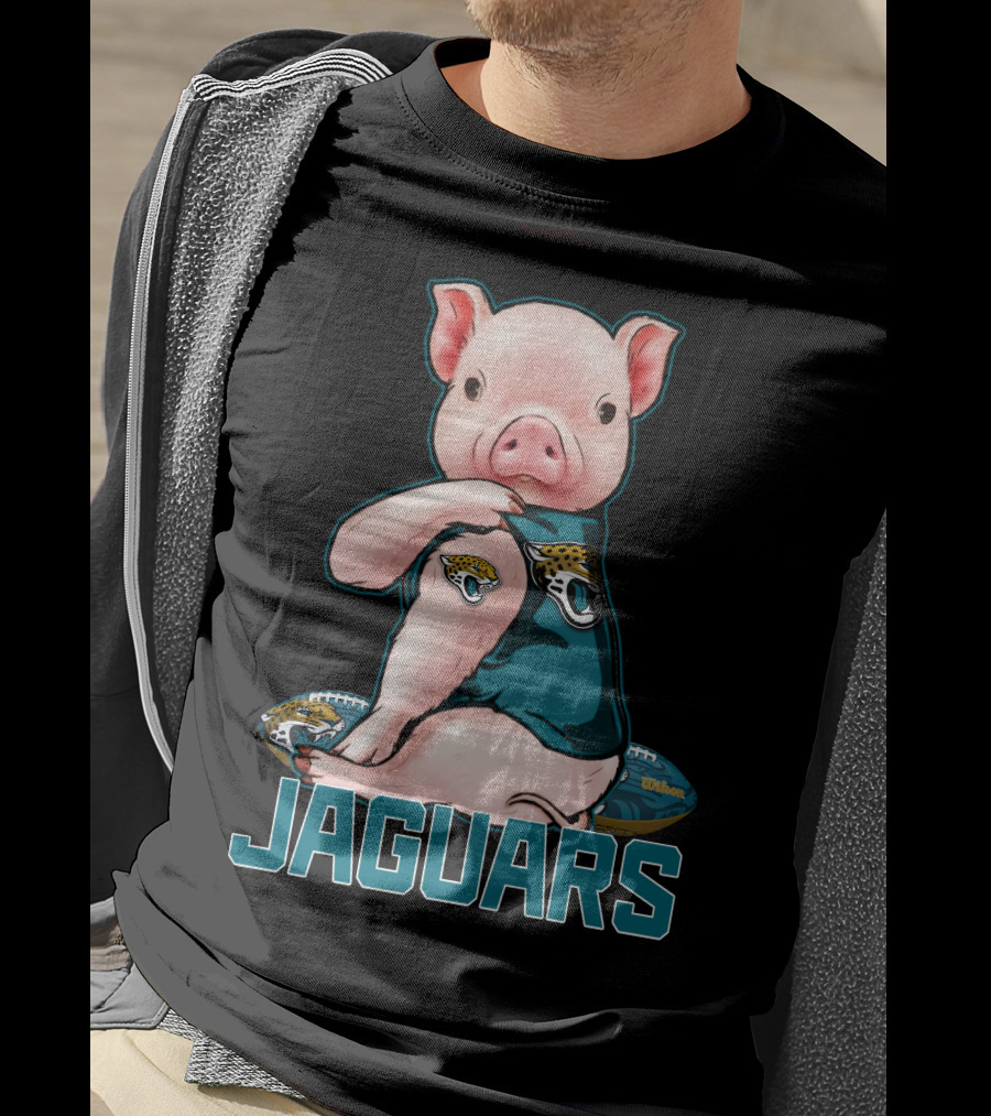 Pig Wearing Jacksonville Jaguars Football Jersey Jaguars T-Shirt