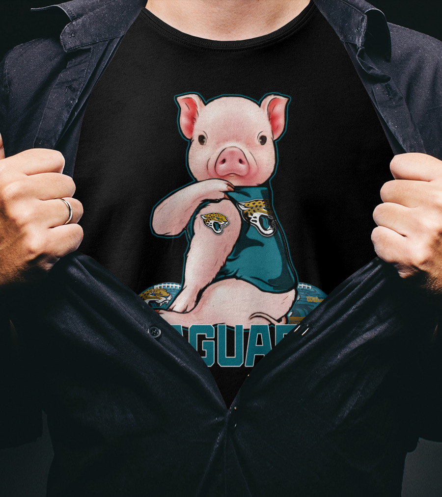 Pig Wearing Jacksonville Jaguars Football Jersey Jaguars T-Shirt