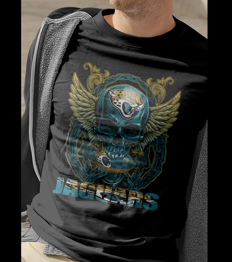 Jacksonville Jaguars Winged Skull T-Shirt