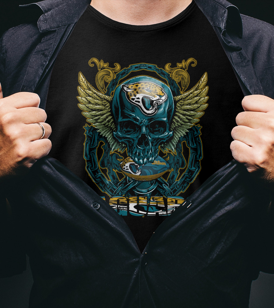 Jacksonville Jaguars Winged Skull T-Shirt