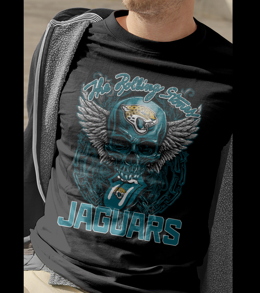The Rolling Stones Jaguars Skull With Wings And Tongue T-Shirt