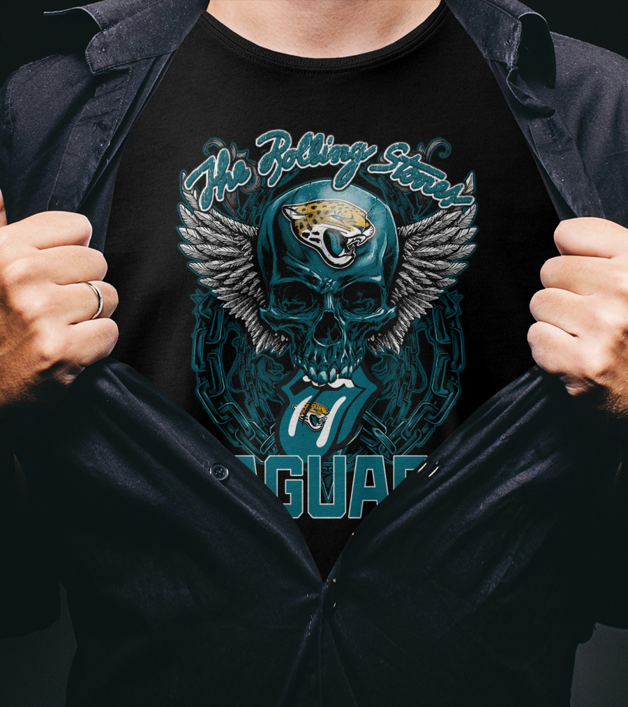 The Rolling Stones Jaguars Skull With Wings And Tongue T-Shirt
