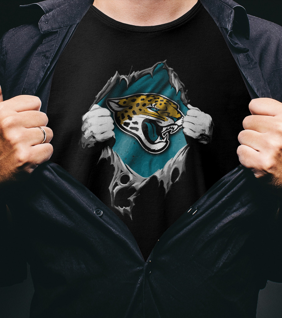 Torn Jacksonville Jaguars Ripped Jaguar T-Shirt