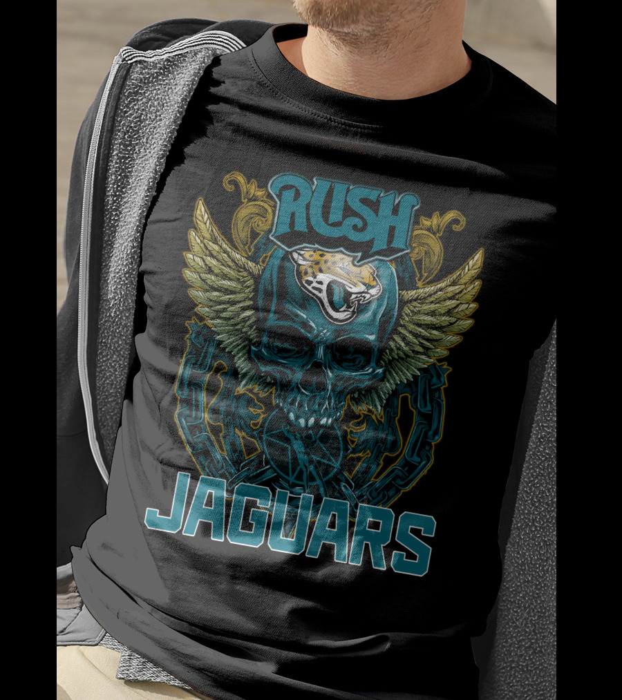 Rush Jacksonville Jaguars Skull Winged T-Shirt