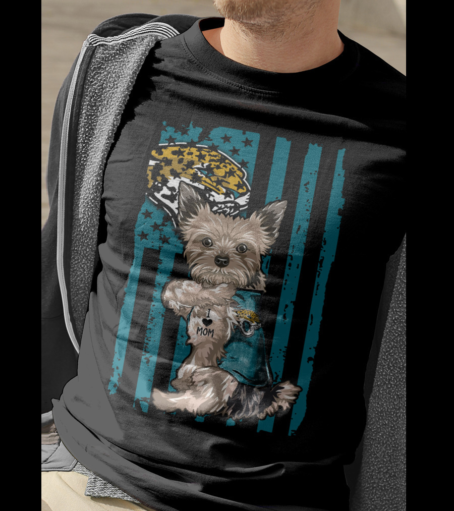 I Heart Mom Yorkshire Terrier Jacksonville Jaguars T-Shirt