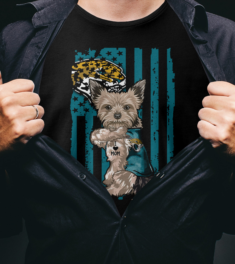 I Heart Mom Yorkshire Terrier Jacksonville Jaguars T-Shirt