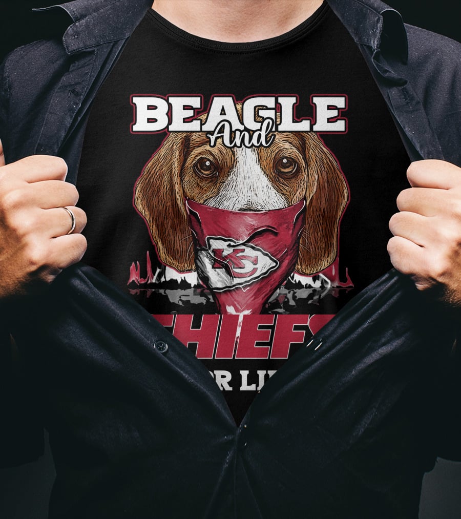 Beagle And Chiefs For Life Kansas City Chiefs T-Shirt