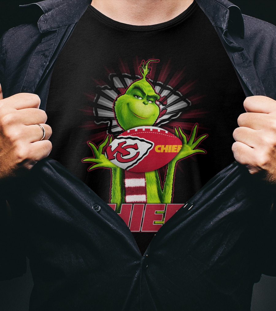 Grinch Kansas City Chiefs Football Mashup T-Shirt