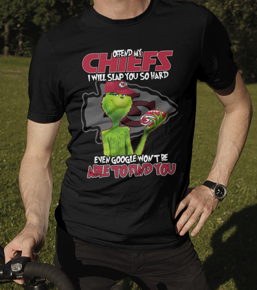 Offend My Chiefs Grinch Kansas City Even Google Won't Be Able To Find You T-Shirt