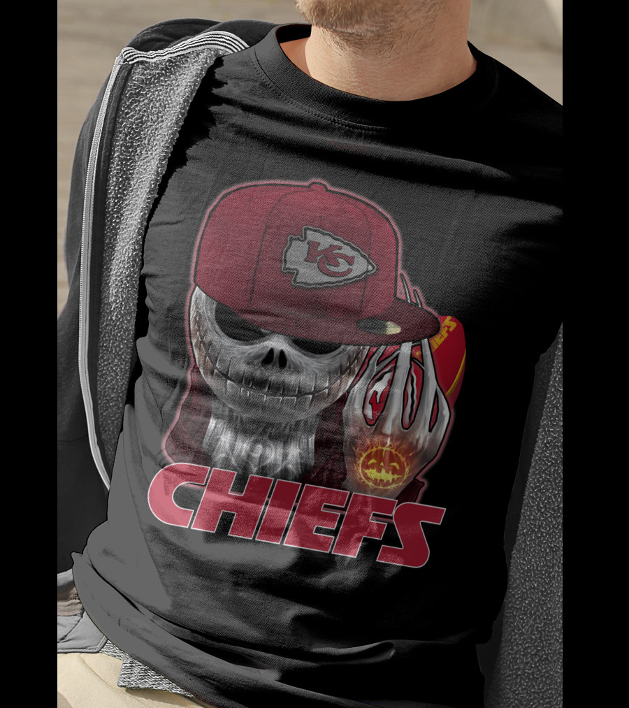 Jackskull Kansas City Chiefs Halloween Skull Chiefs T-Shirt