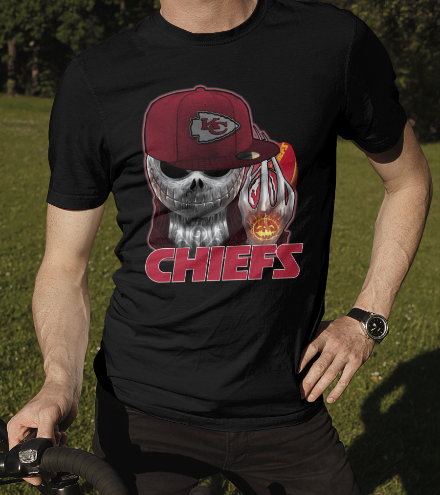 Jackskull Kansas City Chiefs Halloween Skull Chiefs T-Shirt