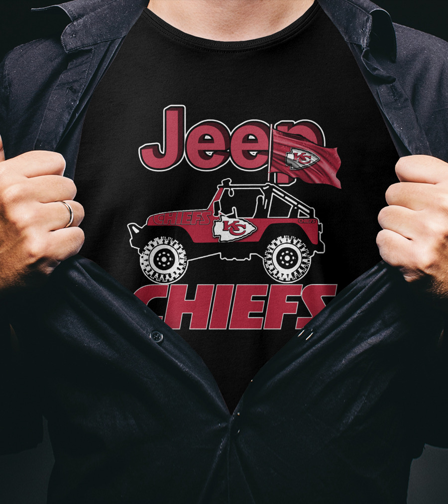 Jeep Kansas City Chiefs Chiefs Flag Jeep Chiefs T-Shirt