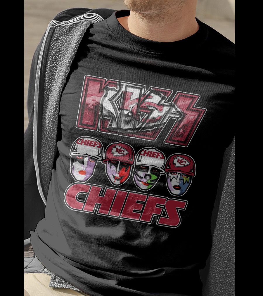 Kiss Chiefs Kansas City Chiefs Logo Face Paint T-Shirt