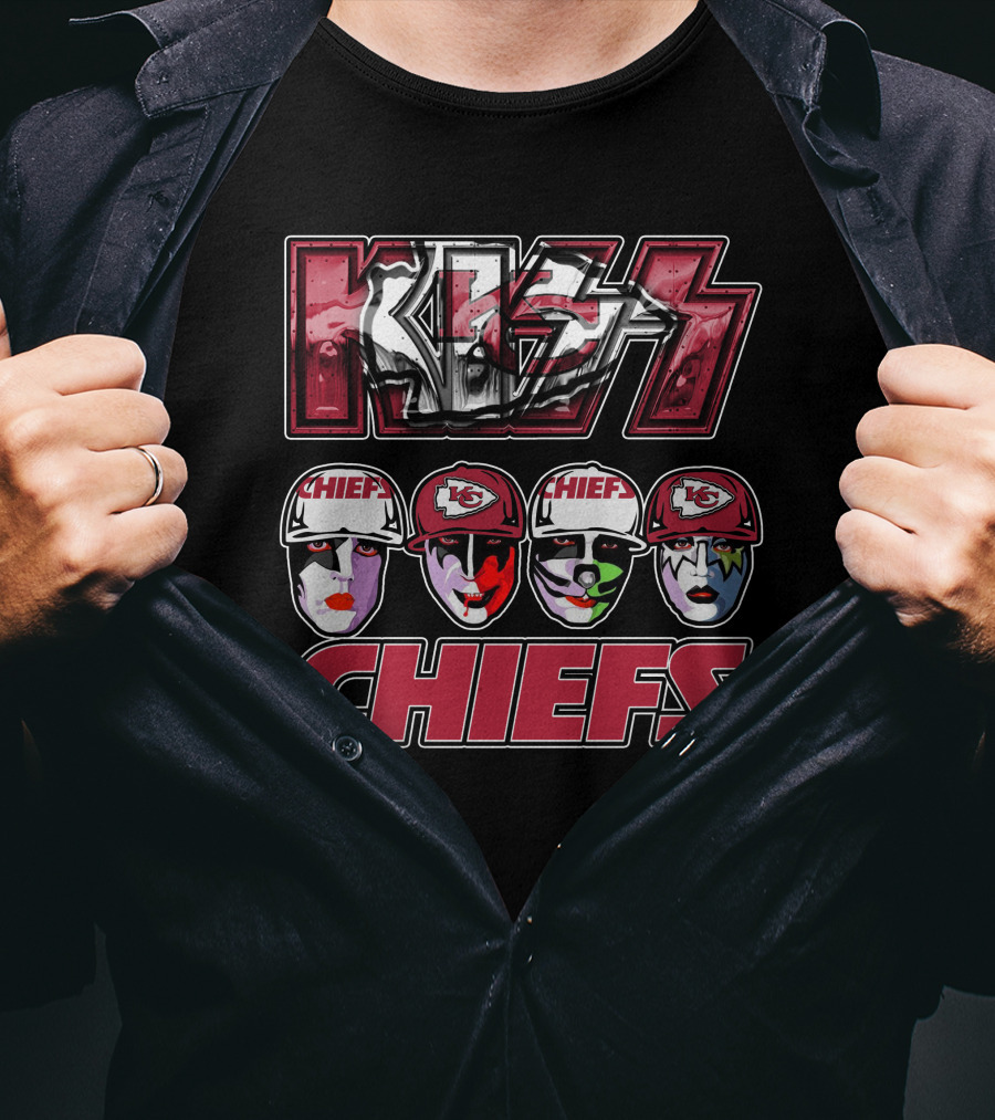 Kiss Chiefs Kansas City Chiefs Logo Face Paint T-Shirt