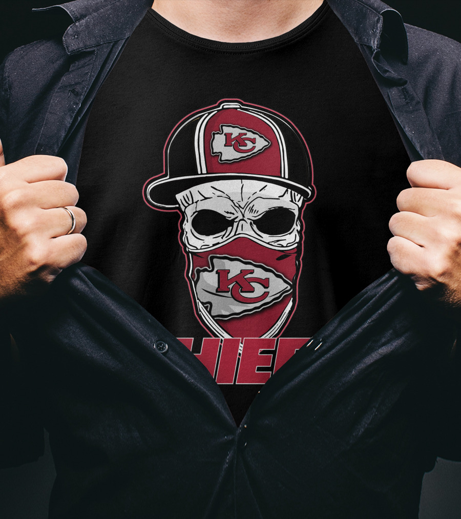 Chiefs Skull Kc Hat And Bandana Red T-Shirt