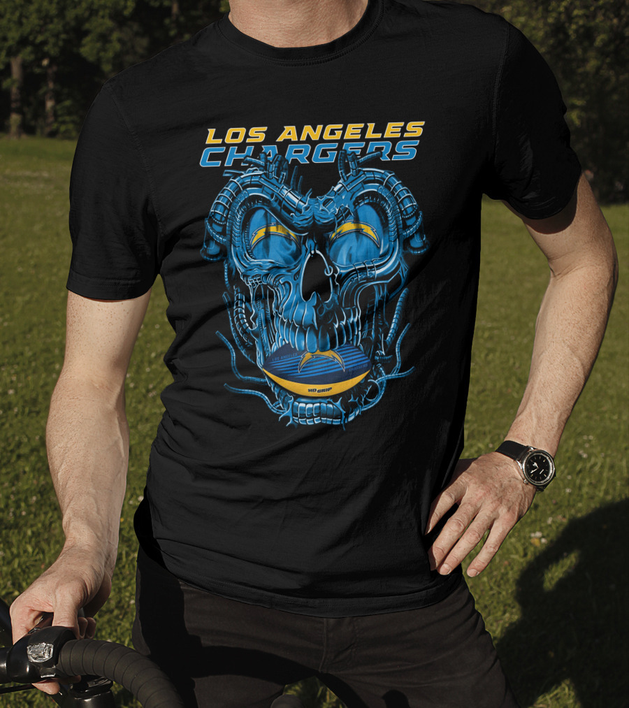 Los Angeles Chargers Dragonskull Official NFL Football T-Shirt