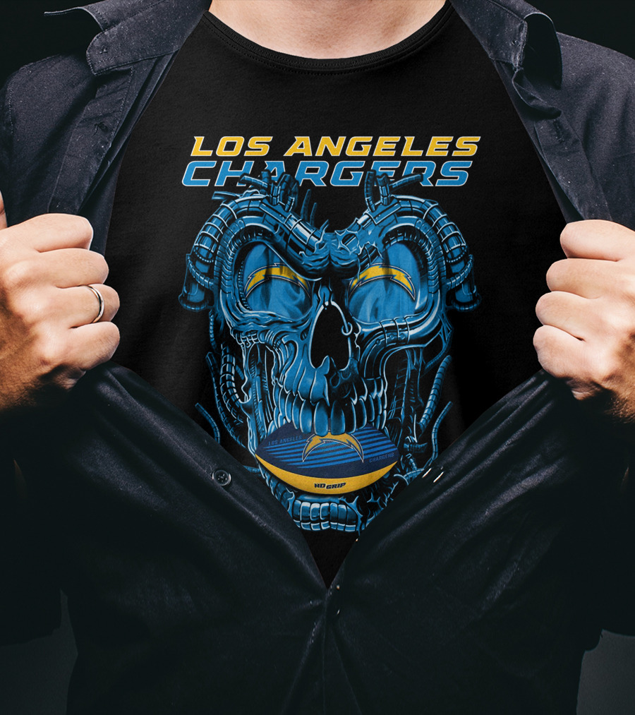 Los Angeles Chargers Dragonskull Official NFL Football T-Shirt