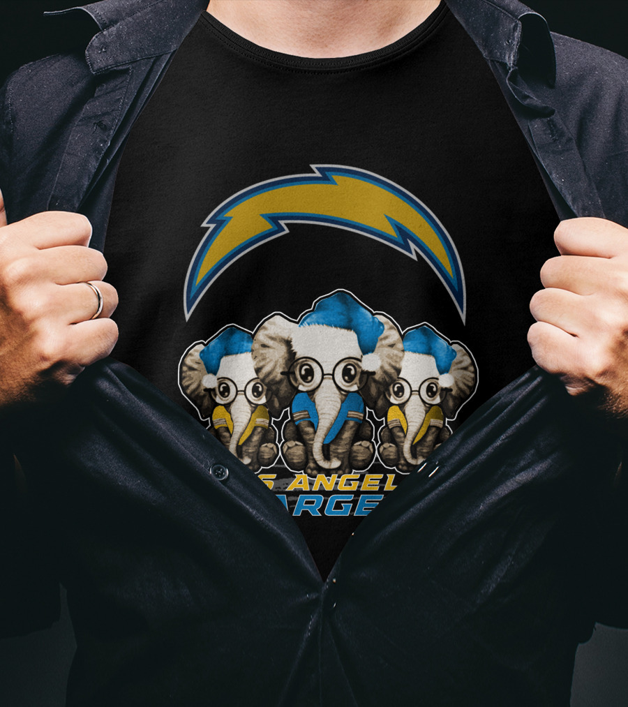 Los Angeles Chargers Elephants Christmas T-Shirt