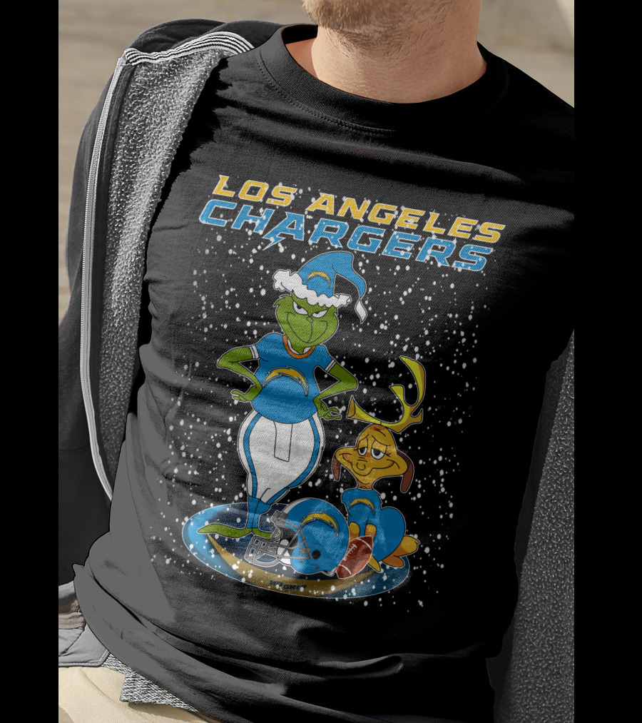Los Angeles Chargers Grinchxmas Football Characters T-Shirt
