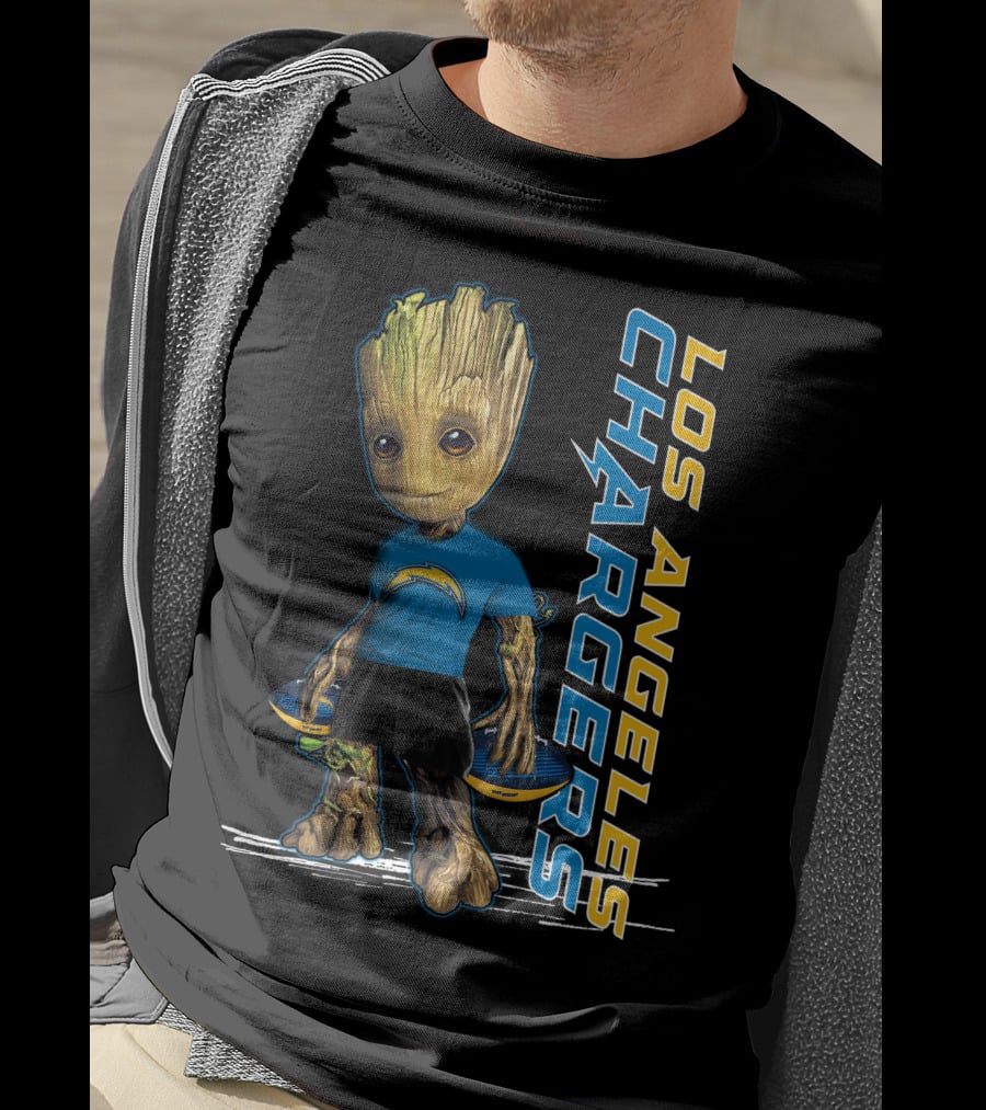 Groot Los Angeles Chargers Football Fan Character T-Shirt