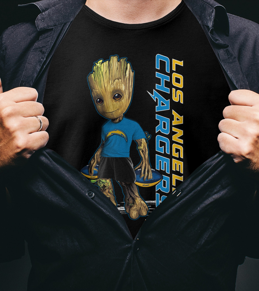 Groot Los Angeles Chargers Football Fan Character T-Shirt