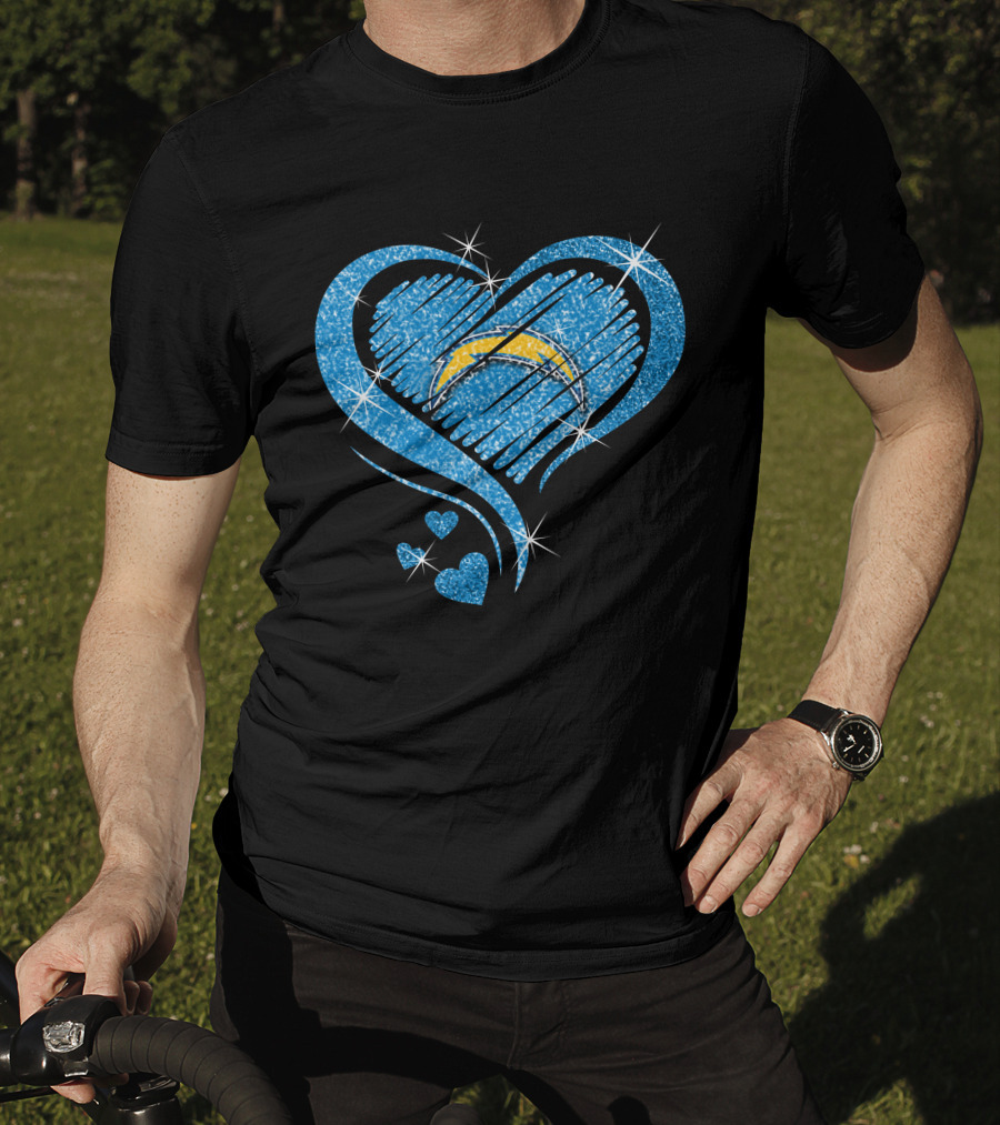 Heart Diamond Sparkle Los Angeles Chargers T-Shirt
