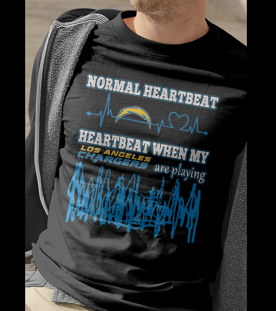 Normal Heartbeat Heartbeat When My Los Angeles Chargers Are Playing T-Shirt