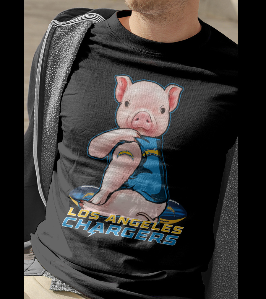 Los Angeles Chargers Pig Mascot Football T-Shirt