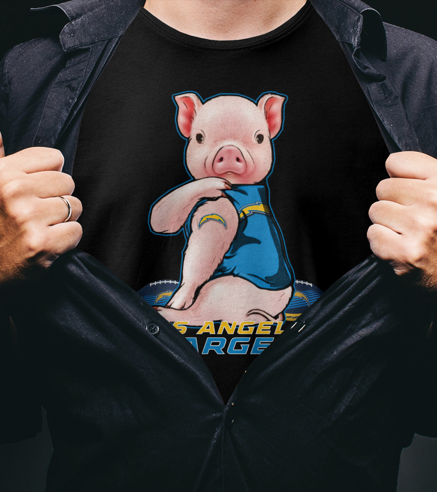 Los Angeles Chargers Pig Mascot Football T-Shirt