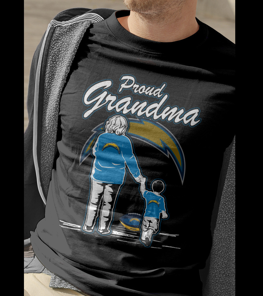 Proud Grandma Los Angeles Chargers Football Family T-Shirt