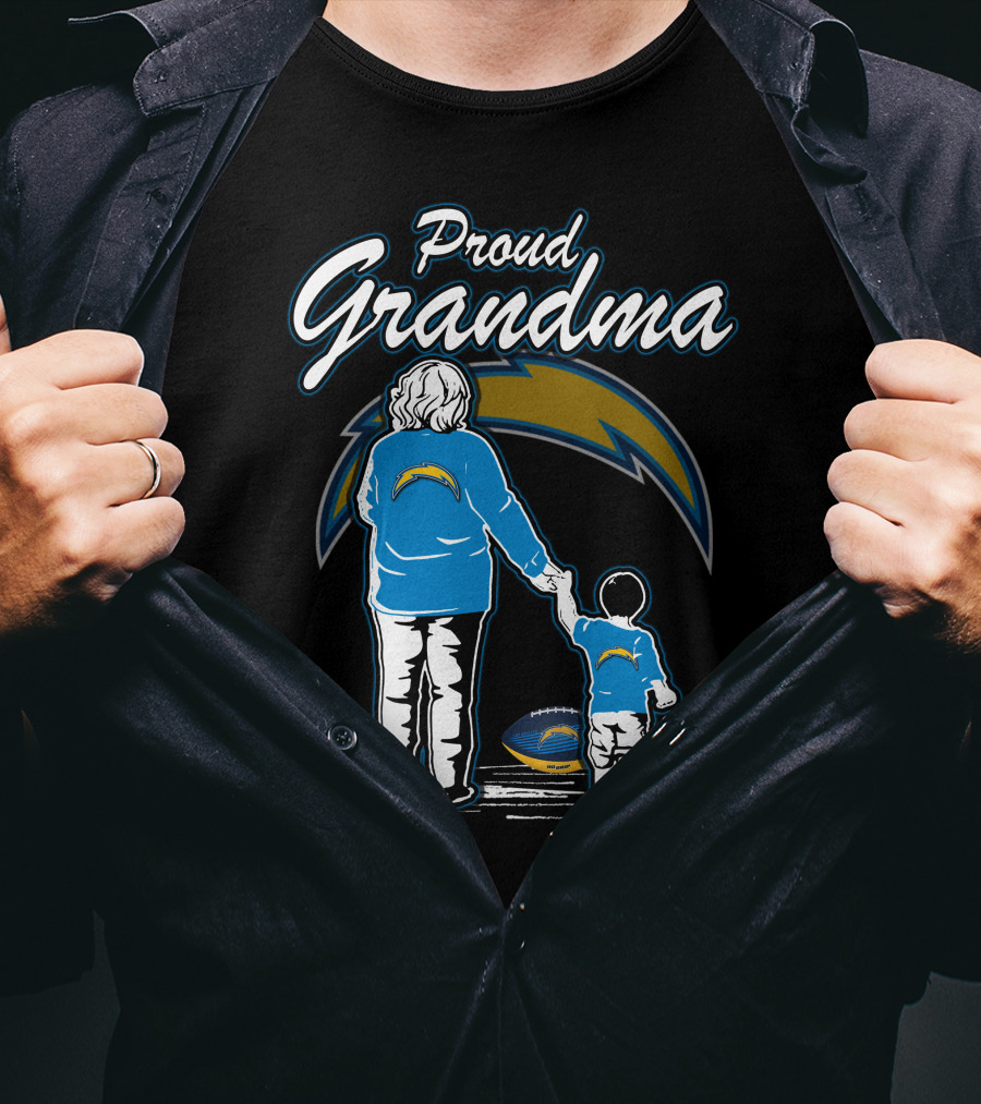 Proud Grandma Los Angeles Chargers Football Family T-Shirt