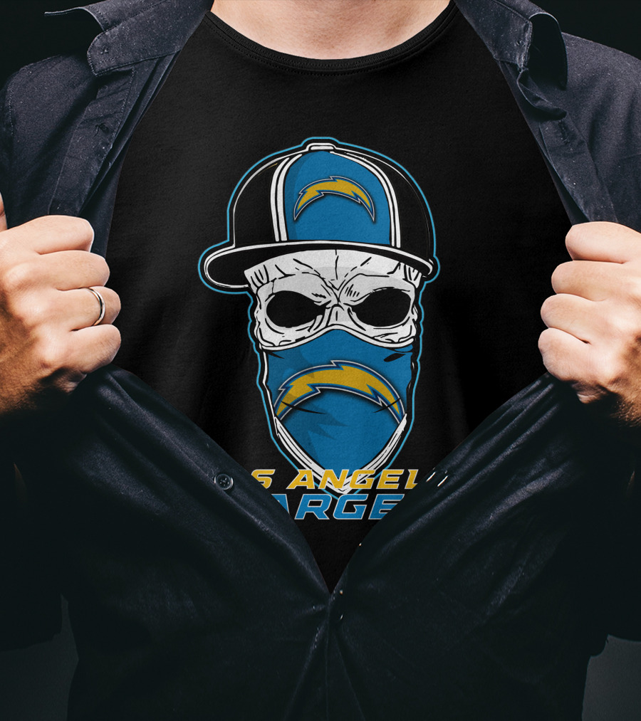 Los Angeles Chargers Skull With Hat T-Shirt