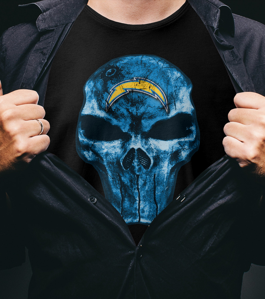 Los Angeles Chargers Skull Bolt T-Shirt