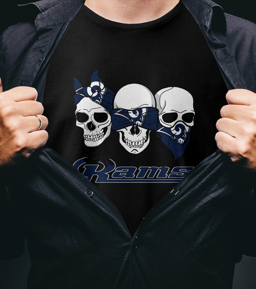 Rams Skull Trio Los Angeles Football Fan Gear T-Shirt