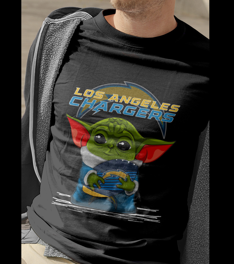 Los Angeles Chargers Yoda Football T-Shirt