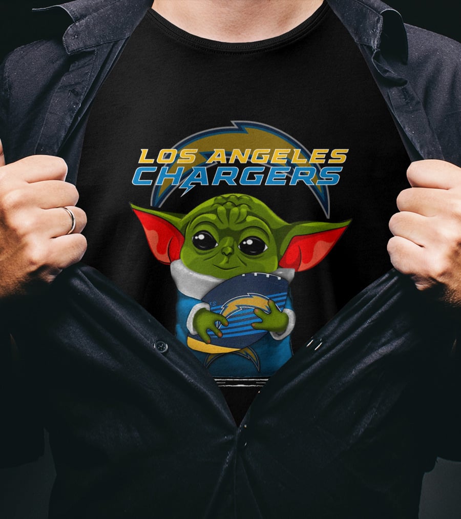 Los Angeles Chargers Yoda Football T-Shirt