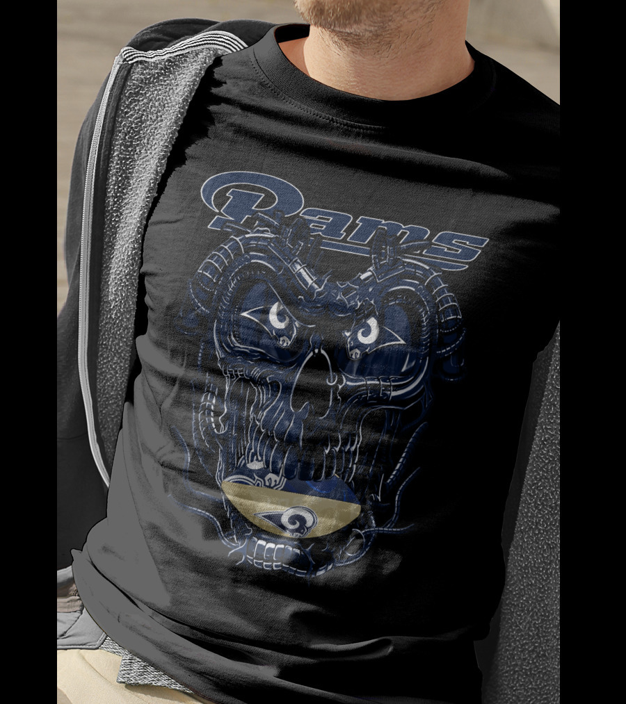 Rams Dragonskull Los Angeles Football Motif T-Shirt