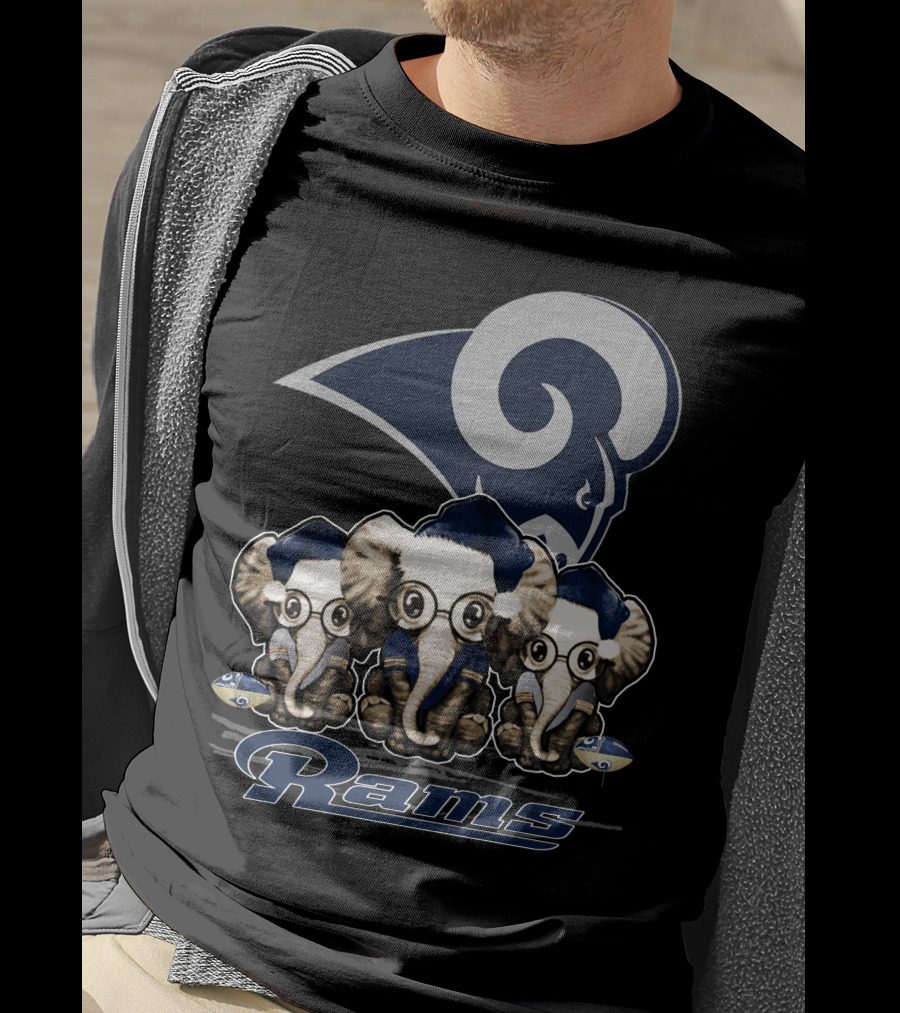 Elephant Xmas Los Angeles Rams T-Shirt