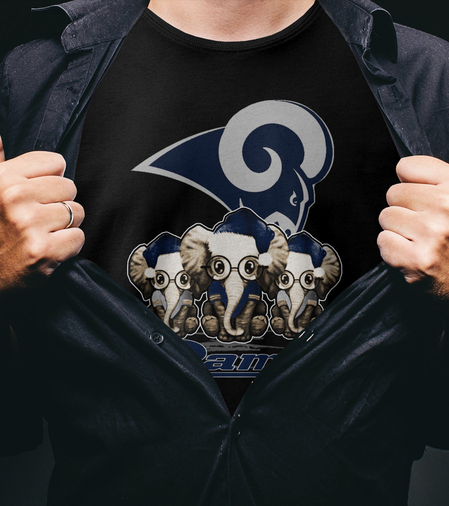 Elephant Xmas Los Angeles Rams T-Shirt