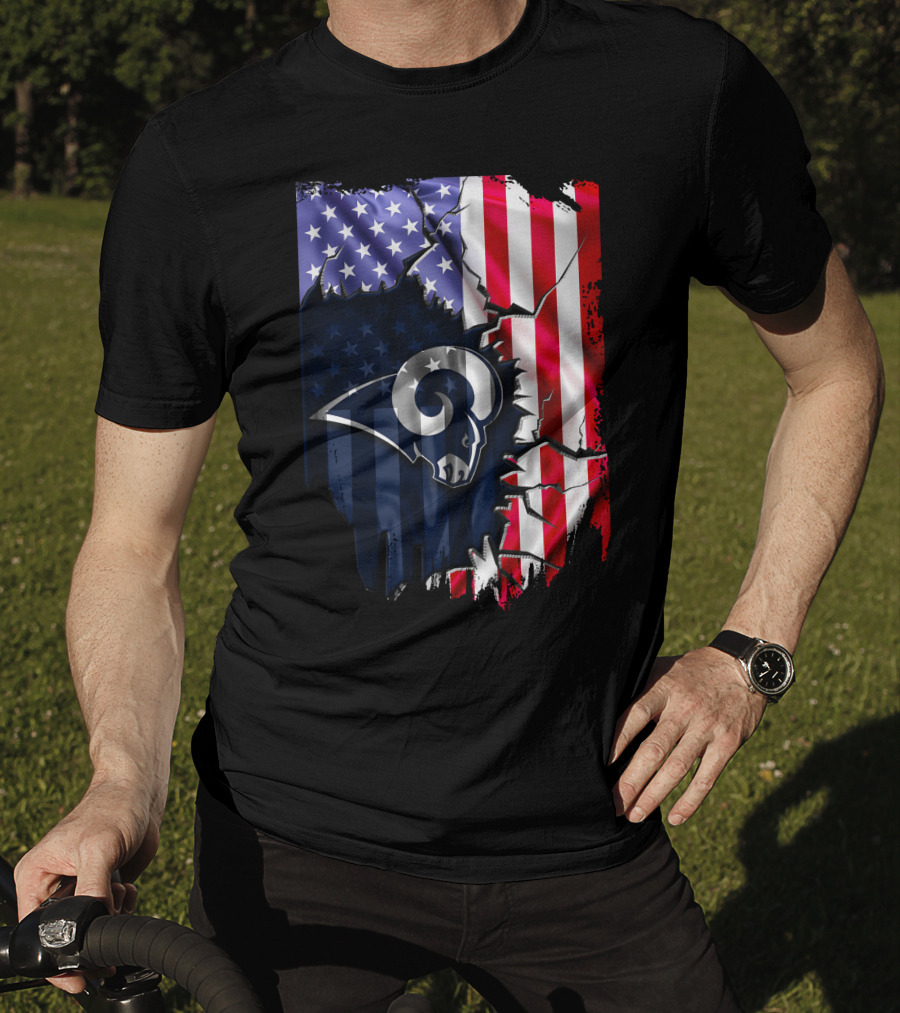 American Flag Los Angeles Rams T-Shirt
