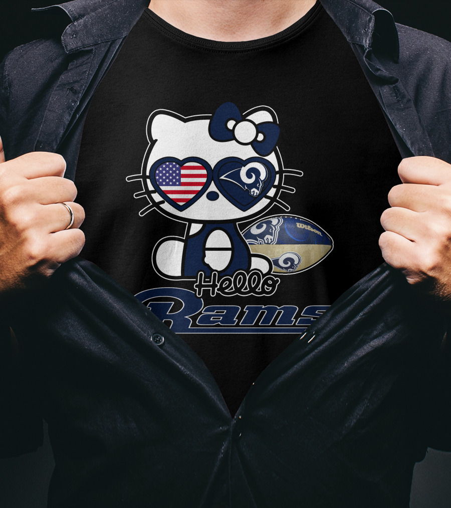 Hello Kitty Los Angeles Rams USA Football Fan T-Shirt